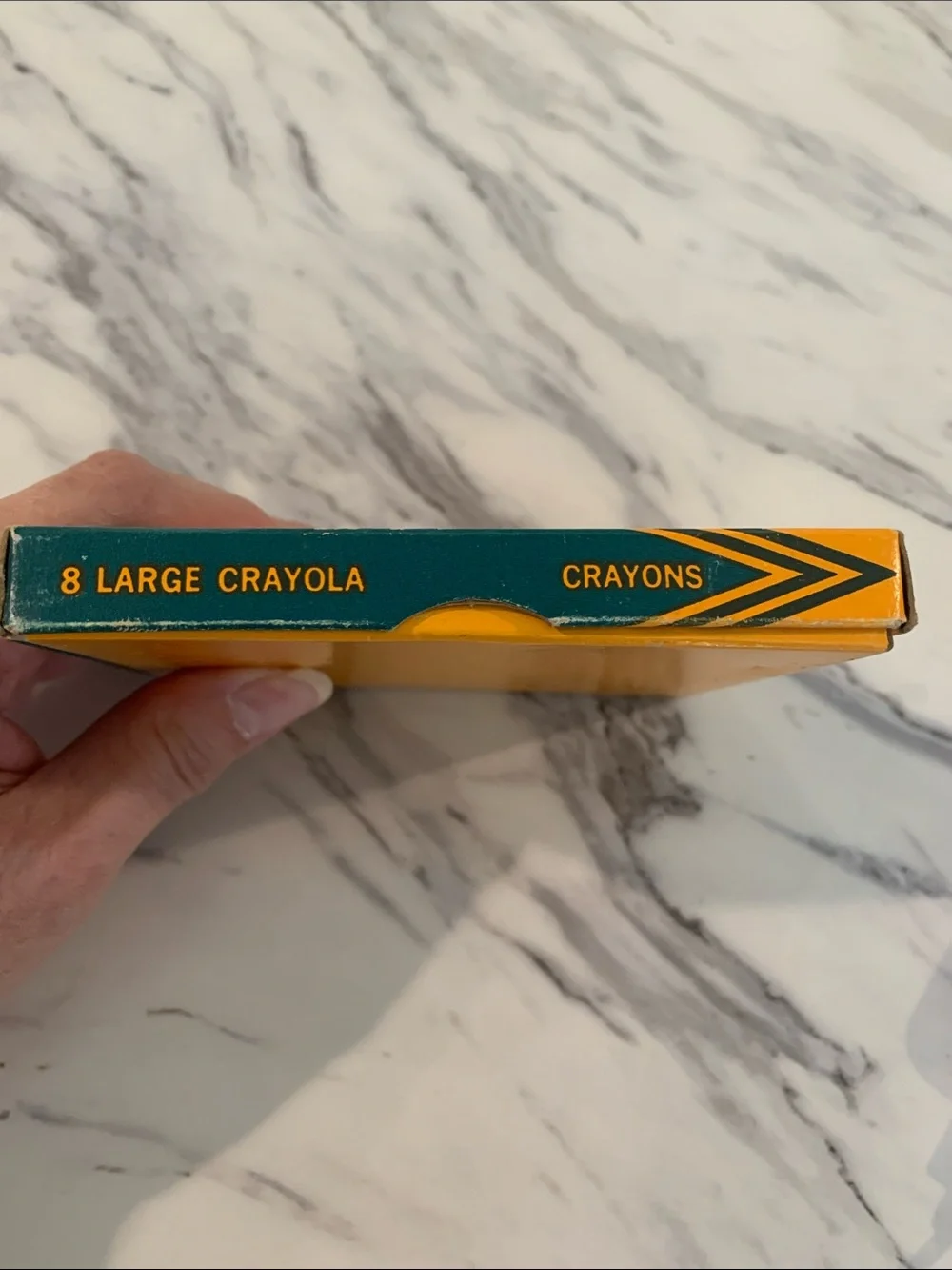 Vintage Crayola Yellow and Teal Retro Crayon Box
